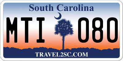 SC license plate MTI080