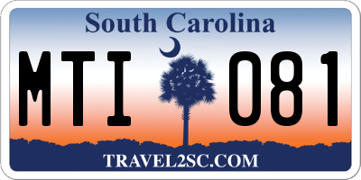 SC license plate MTI081