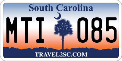 SC license plate MTI085