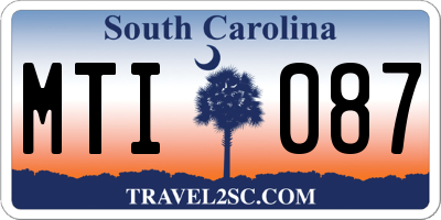SC license plate MTI087