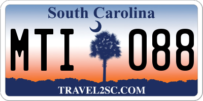 SC license plate MTI088
