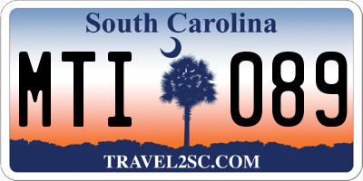 SC license plate MTI089
