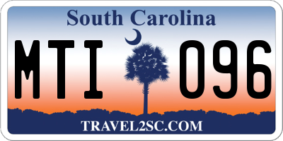 SC license plate MTI096