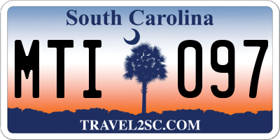 SC license plate MTI097