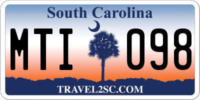 SC license plate MTI098