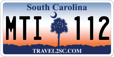 SC license plate MTI112