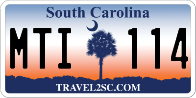 SC license plate MTI114