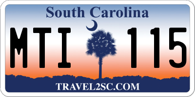 SC license plate MTI115