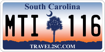 SC license plate MTI116