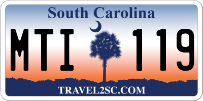SC license plate MTI119