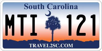 SC license plate MTI121