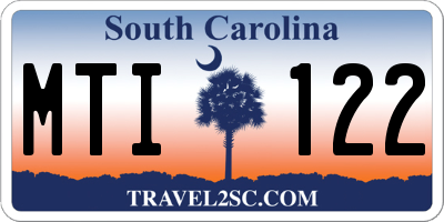 SC license plate MTI122