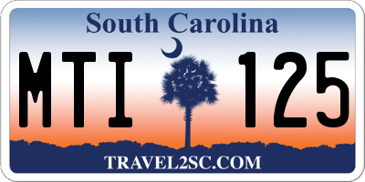 SC license plate MTI125