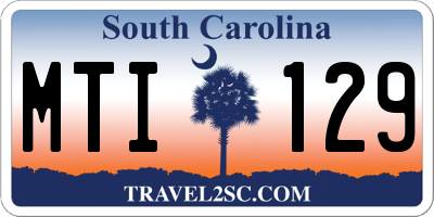 SC license plate MTI129