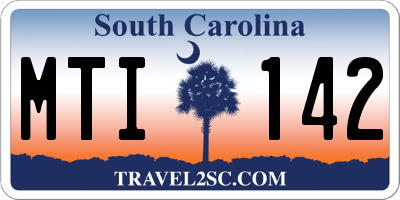 SC license plate MTI142