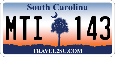 SC license plate MTI143