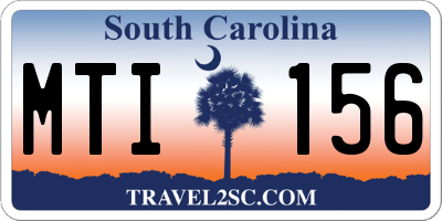 SC license plate MTI156