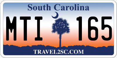 SC license plate MTI165