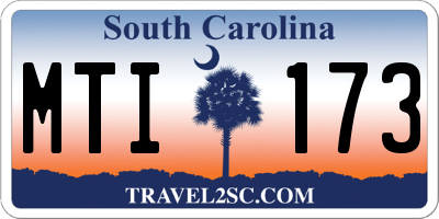 SC license plate MTI173