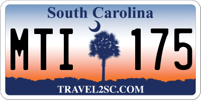 SC license plate MTI175