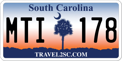 SC license plate MTI178