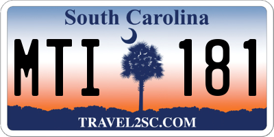 SC license plate MTI181