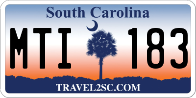 SC license plate MTI183