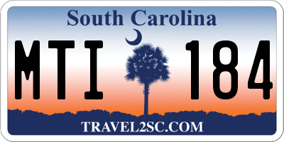 SC license plate MTI184