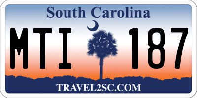 SC license plate MTI187
