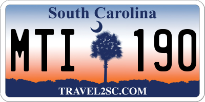 SC license plate MTI190