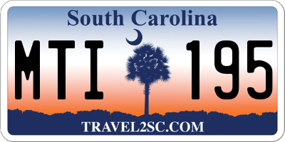 SC license plate MTI195