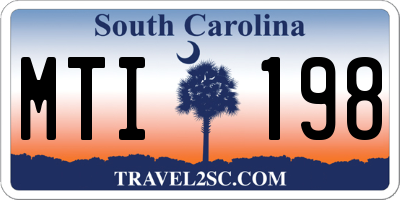 SC license plate MTI198