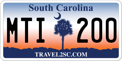 SC license plate MTI200