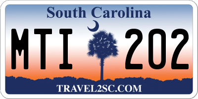 SC license plate MTI202