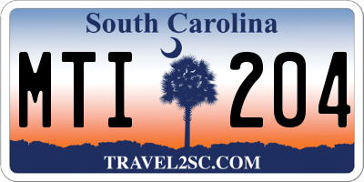 SC license plate MTI204