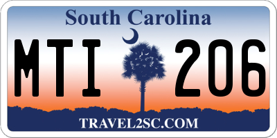 SC license plate MTI206
