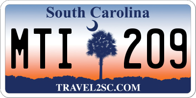 SC license plate MTI209