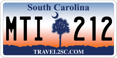 SC license plate MTI212