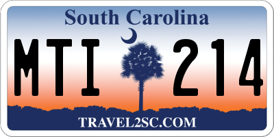 SC license plate MTI214