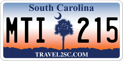 SC license plate MTI215