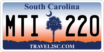 SC license plate MTI220