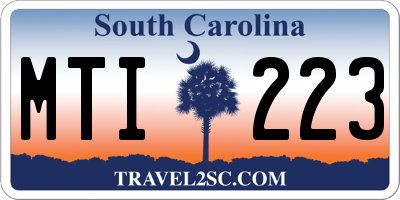 SC license plate MTI223