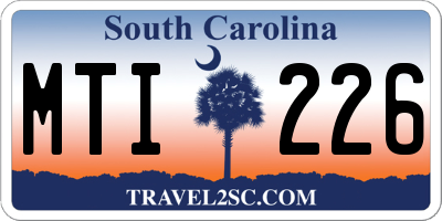 SC license plate MTI226