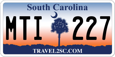 SC license plate MTI227