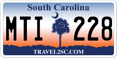 SC license plate MTI228