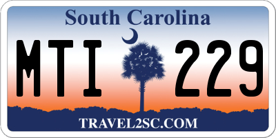 SC license plate MTI229