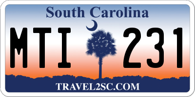SC license plate MTI231