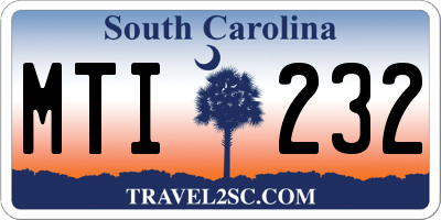 SC license plate MTI232