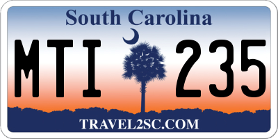 SC license plate MTI235