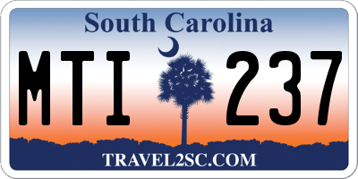 SC license plate MTI237